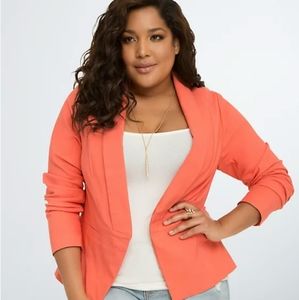 Torrid Peach Cut Away Blazer